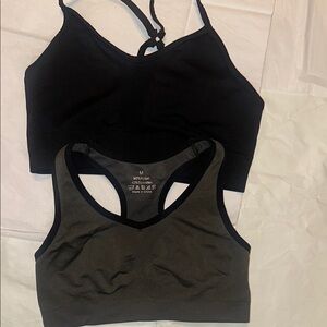 GAIAM Black and Dark Gray Sports Bras